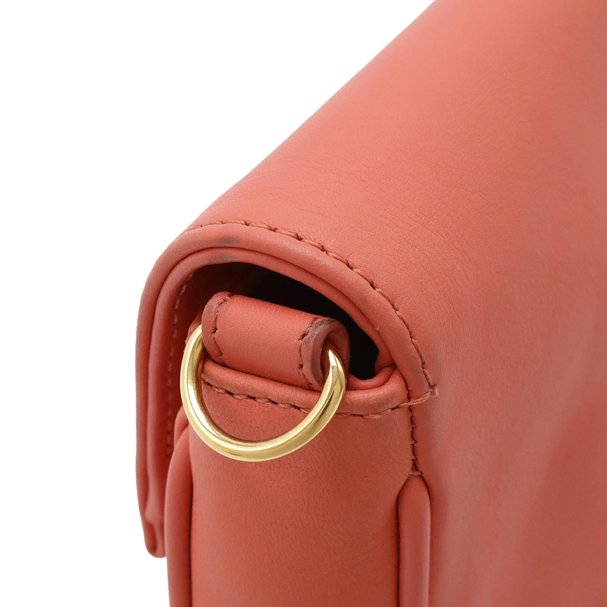 Fendi 8M0276 Chain Pochette & Clutch in Coral Pink Leather with Gold Hardware – Pre-Owned