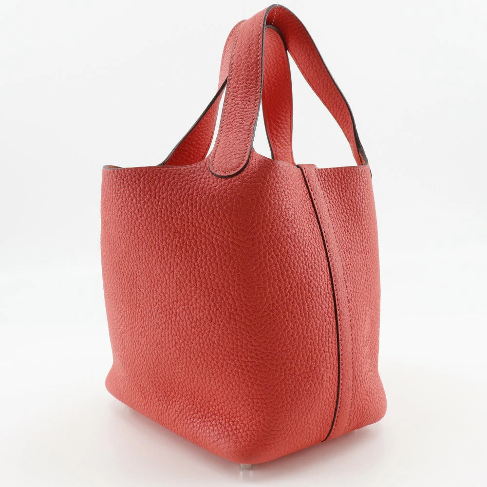 Hermès Picotin Lock 18 PM Rose Texas Taurillon Clemence Leather Handbag – Palladium Hardware – Pre-Owned