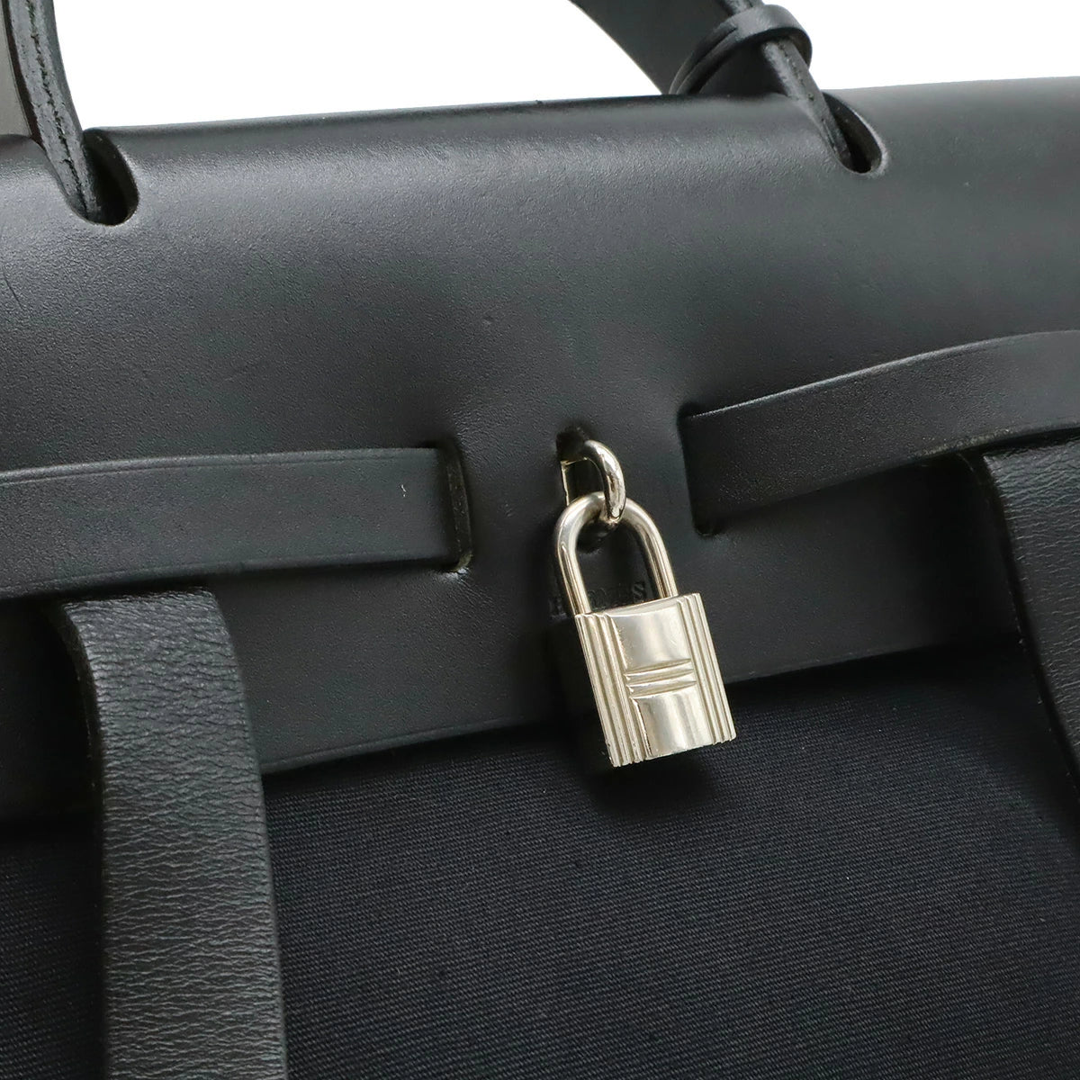 Hermès Airbag Ad PM Backpack/Handbag Black Toile Officier Leather – G Stamp