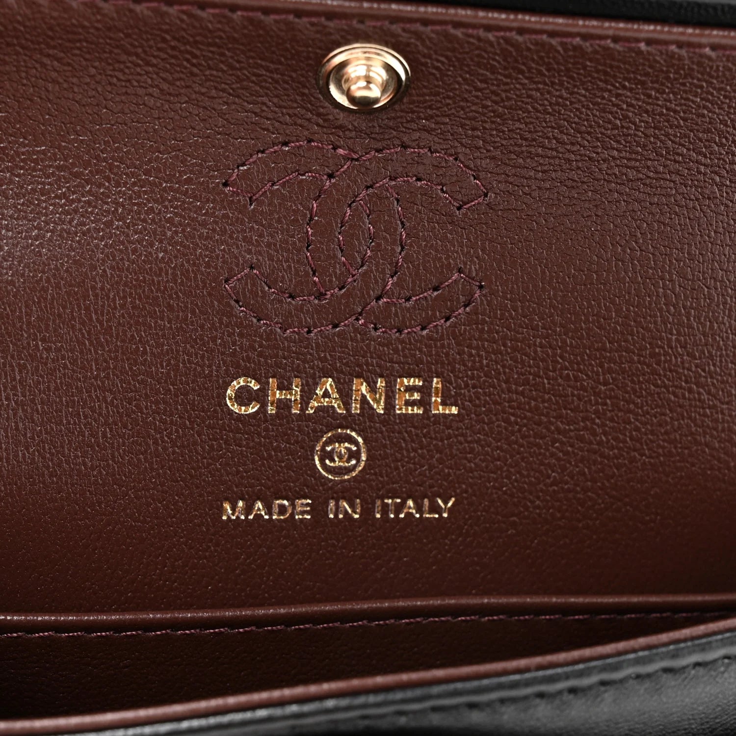 Chanel Black Lambskin Quilted Mini Flap Bag Charm with Gold Hook – Brand New