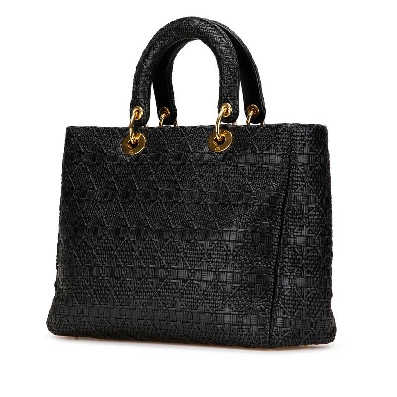 Dior Lady Dior Black Leather Shoulder Bag – Pre-Owned