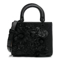 Dior — Ultra Matte Calfskin 3D Flower Embellished Medium Lady Dior Black