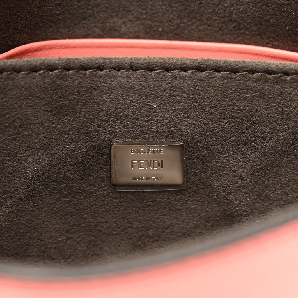 Fendi Baguette - Nappa Rabbit Fox Fur Micro Buggie Baguette Coral