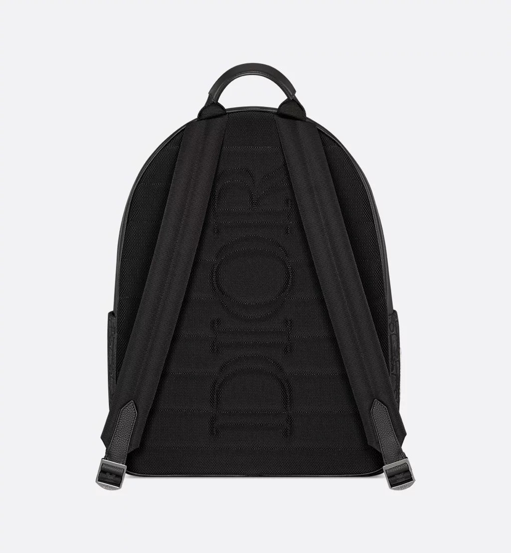 DIOR SADDLE ZIP BACKPACK | BLACK DIOR OBLIQUE JACQUARD LUXURY BACKPACK