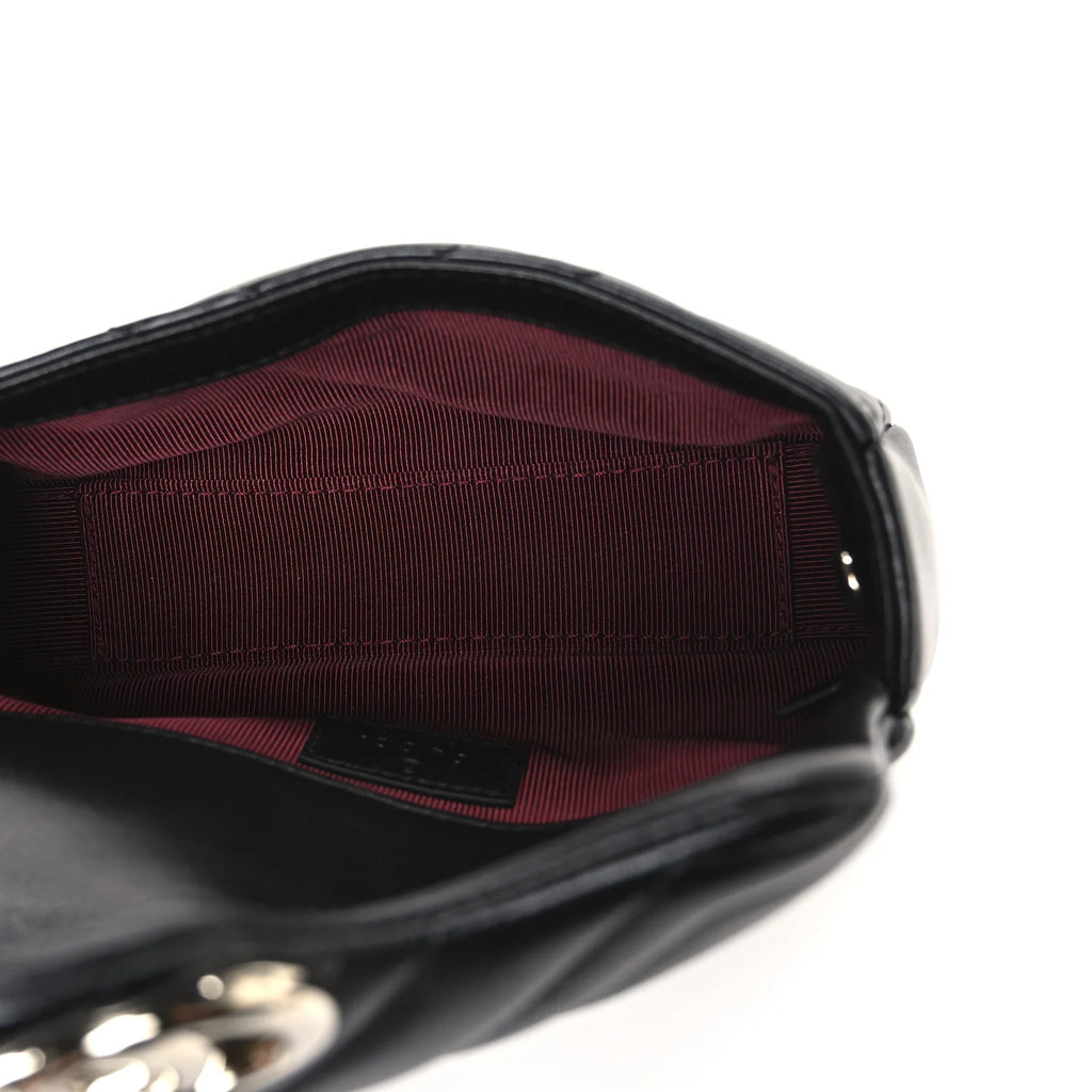 Gucci Lambskin Mini GG Marmont Matelassé – Black