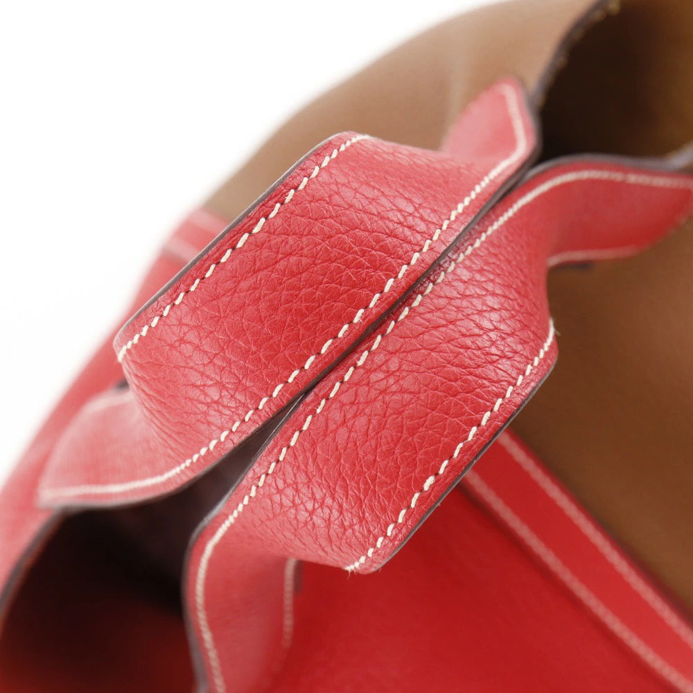 Hermès Picotin Lock Kazak 18 Two-Tone Taurillon Clemence Leather Handbag – Brown & Red – Pre-Owned