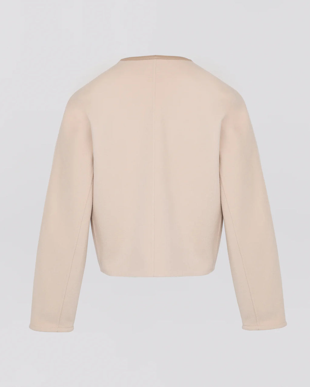 SMALL CASHMERE WOOL JACKET WITH LEATHER TRIM | YVES SALOMON