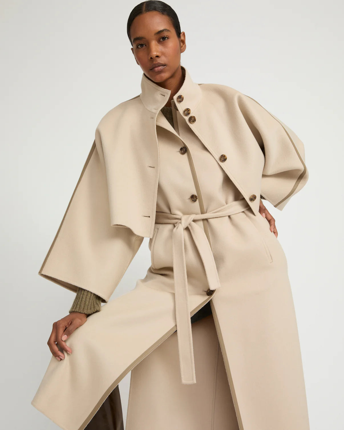 YVES SALOMON LUXURY OUTERWEAR | CROPPED CASHMERE CAPE JACKET