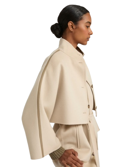 YVES SALOMON LUXURY OUTERWEAR | CROPPED CASHMERE CAPE JACKET