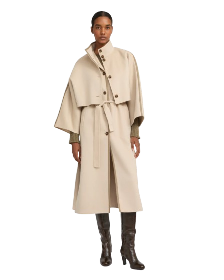 YVES SALOMON LUXURY OUTERWEAR | CROPPED CASHMERE CAPE JACKET
