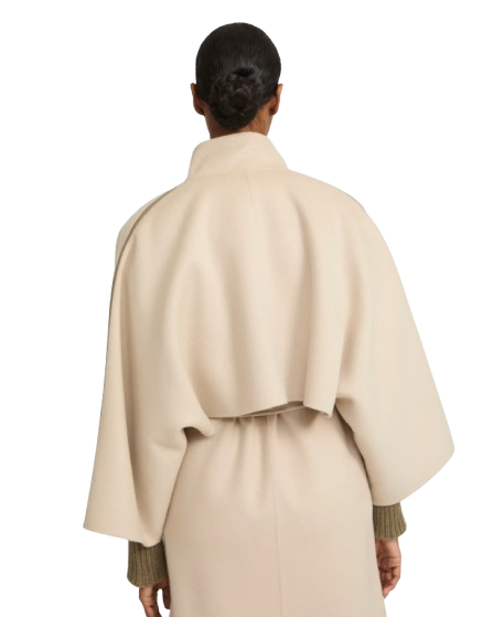 YVES SALOMON LUXURY OUTERWEAR | CROPPED CASHMERE CAPE JACKET