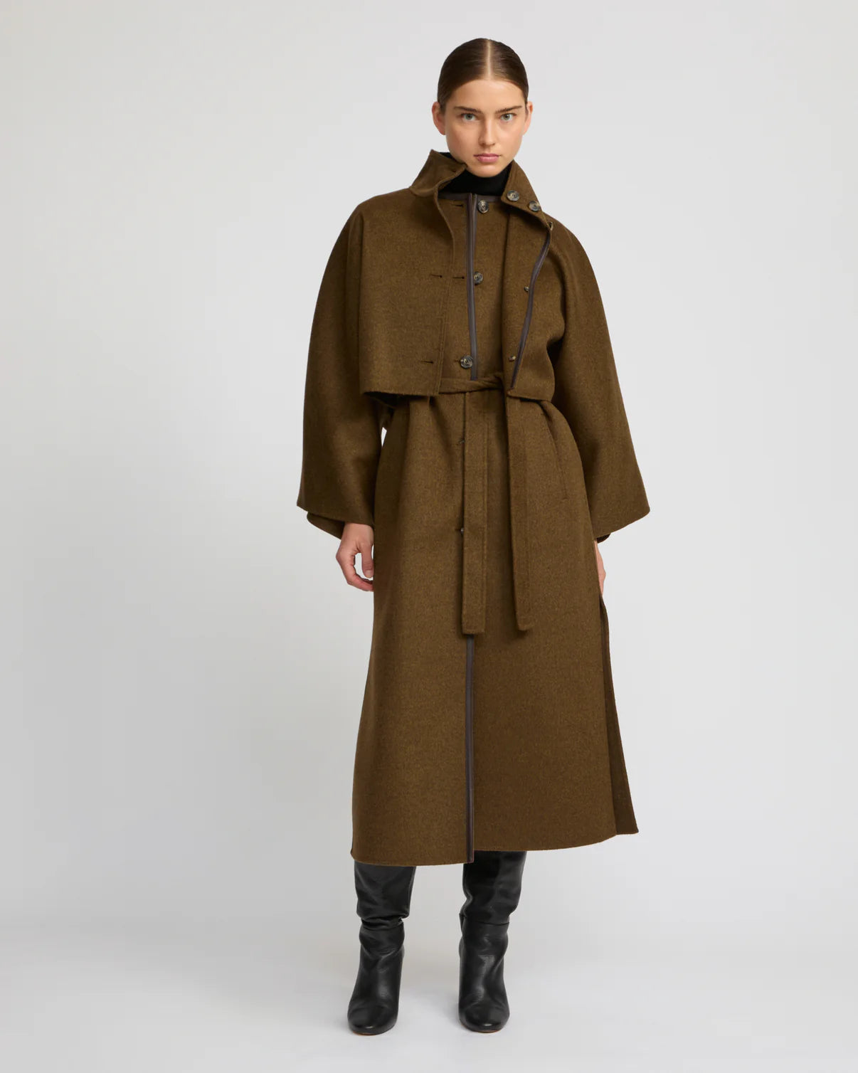 YVES SALOMON LUXURY OUTERWEAR | CROPPED CASHMERE CAPE JACKET