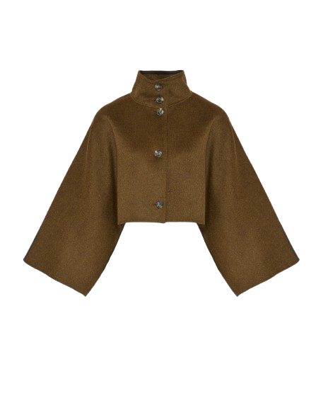 YVES SALOMON LUXURY OUTERWEAR | CROPPED CASHMERE CAPE JACKET