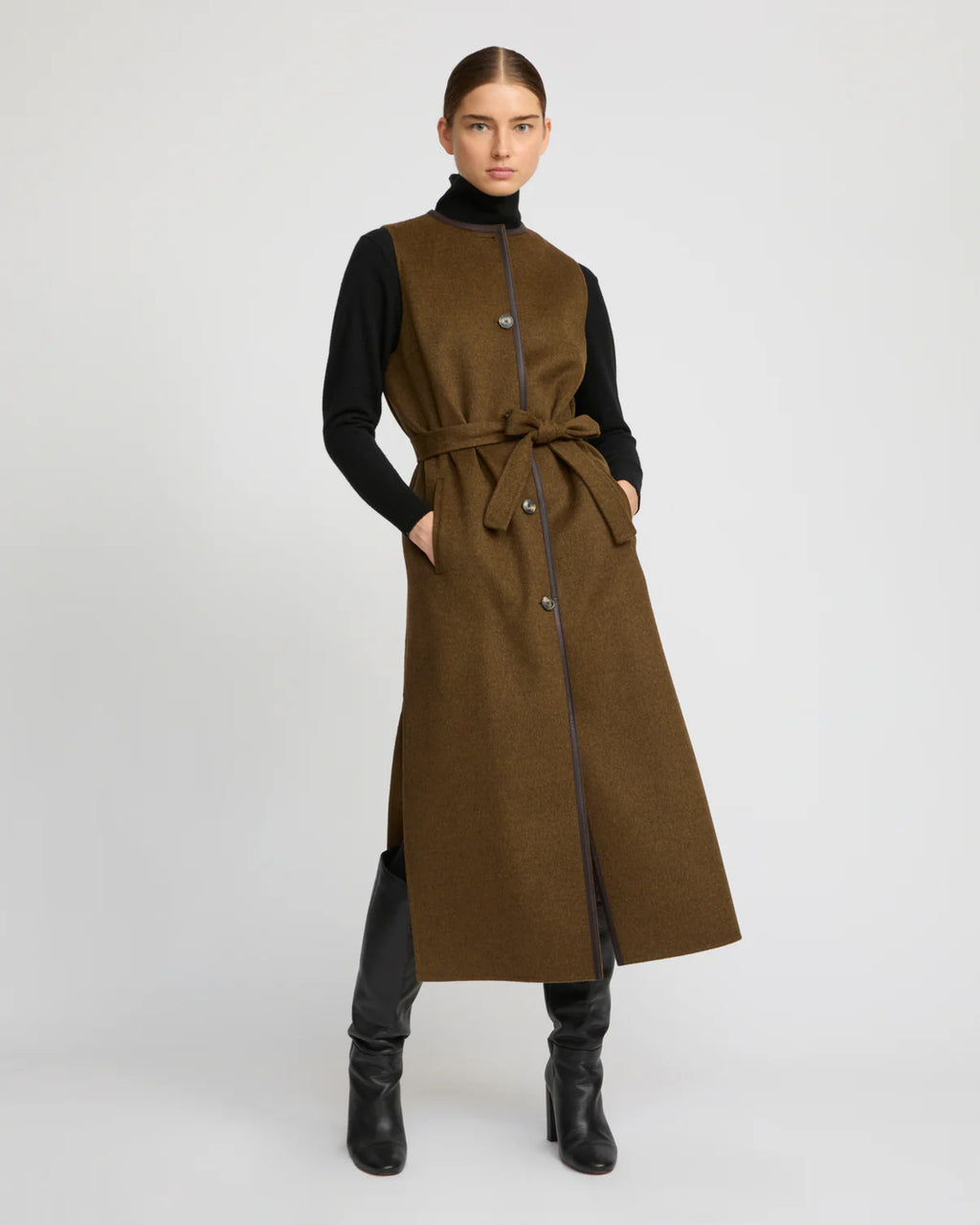 LONG CASHMERE WOOL CARDIGAN | YVES SALOMON LUXURY OUTERWEAR