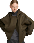 CASHMERE WOOL JACKET WITH LEATHER TRIM | YVES SALOMON LUXURY