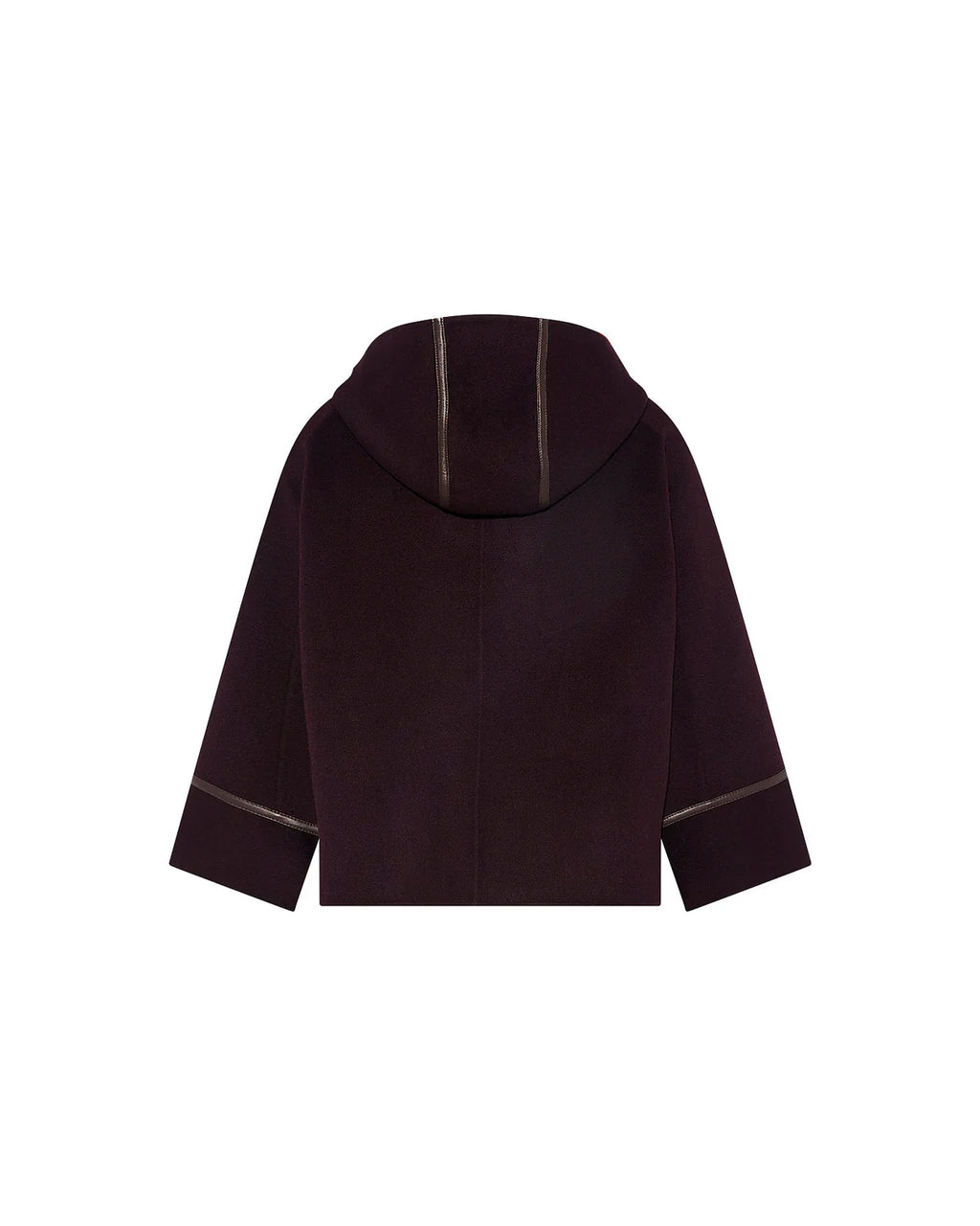 CASHMERE WOOL JACKET WITH LEATHER TRIM | YVES SALOMON LUXURY OUTERWEAR