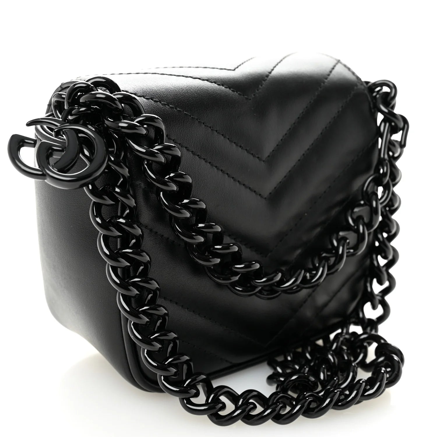 Gucci GG Marmont Matelassé Monochrome Chain Mini Belt Bag - Calfskin