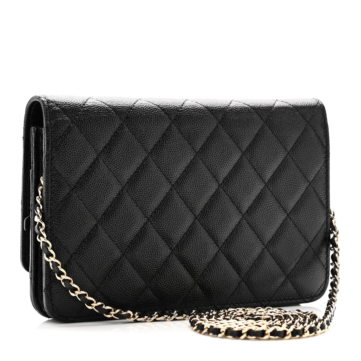 Chanel Golden Class Wallet On Chain WOC Black Caviar Quilted – Gold Hardware – Excellent Condition
