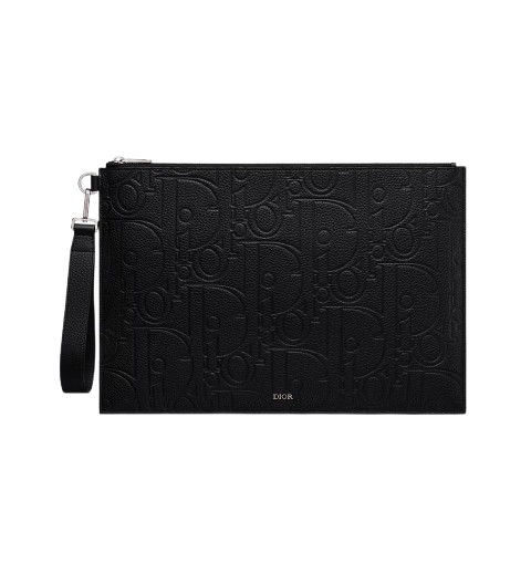 DIOR A4 POUCH BLACK DIOR GRAVITY LEATHER | LUXURY DESIGNER POUCH