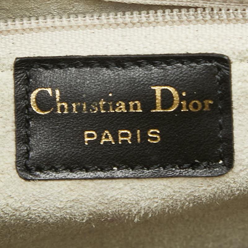 Dior Black Leather Logo Formal Handbag – Pre-Owned