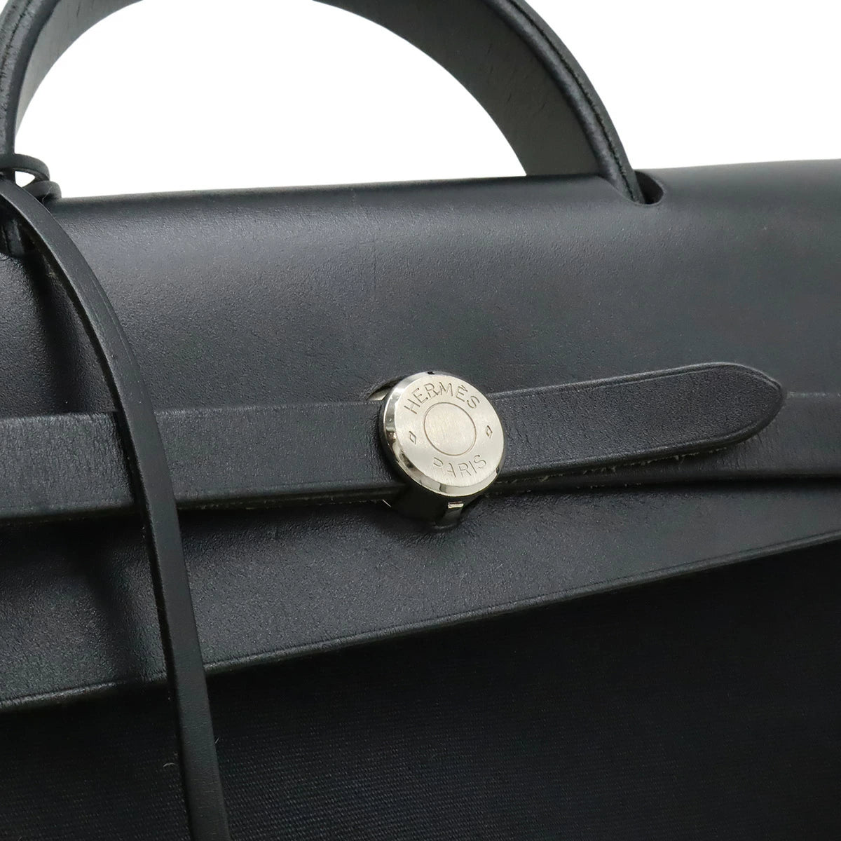 Hermès Airbag Ad PM Backpack/Handbag Black Toile Officier Leather – G Stamp