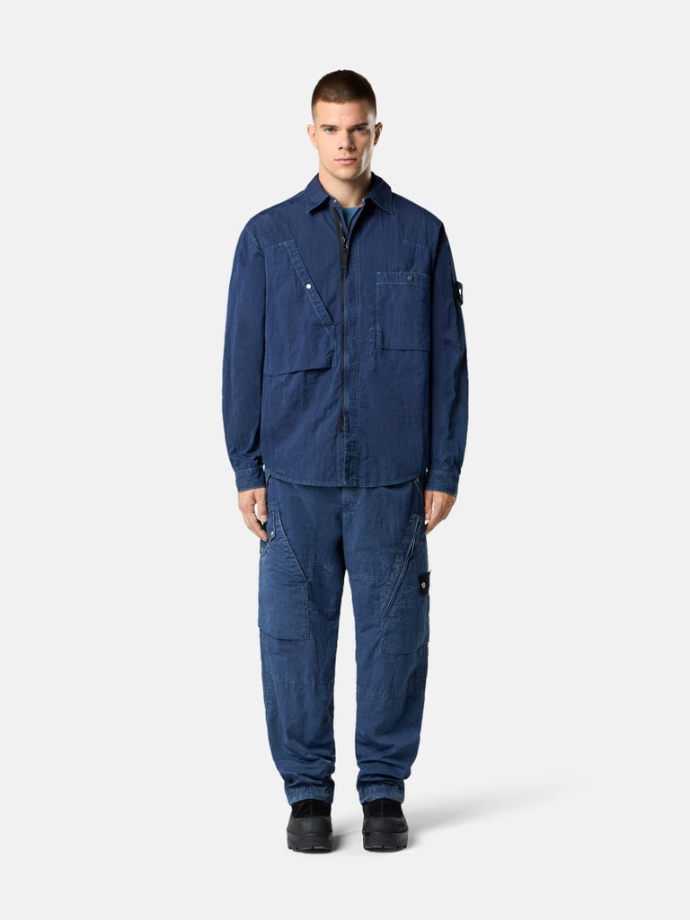 WIDE-LEG INDIGO CARGO TROUSERS | HOLLOW FIBER NYLON INDIGO-TC PANTS