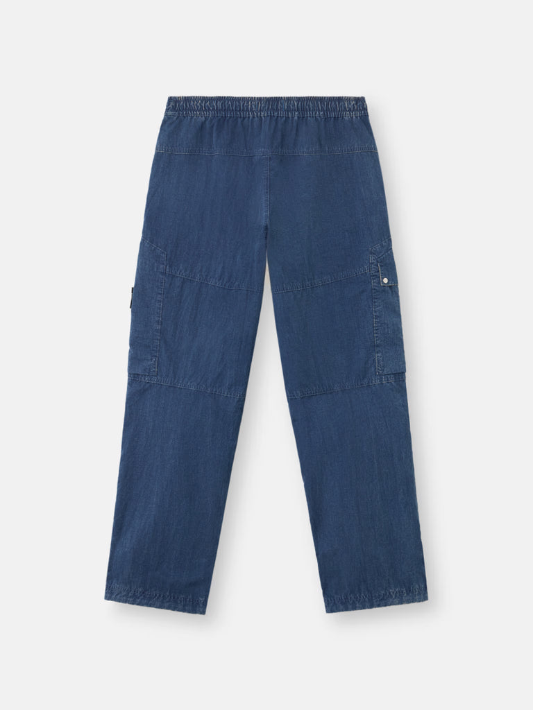 WIDE-LEG INDIGO CARGO TROUSERS | HOLLOW FIBER NYLON INDIGO-TC PANTS
