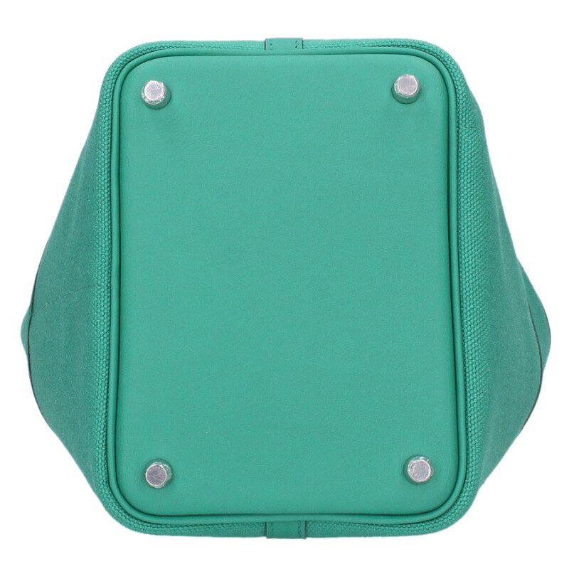 Hermès Picotin Lock 18 Cargo Vertigo Green Toile Goélan & Swift Leather Handbag – Palladium Hardware – Like New