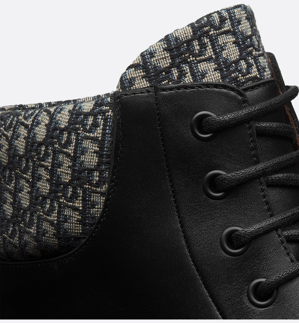 DIOR EXPLORER III ANKLE BOOT | BLACK CALFSKIN & DIOR OBLIQUE JACQUARD