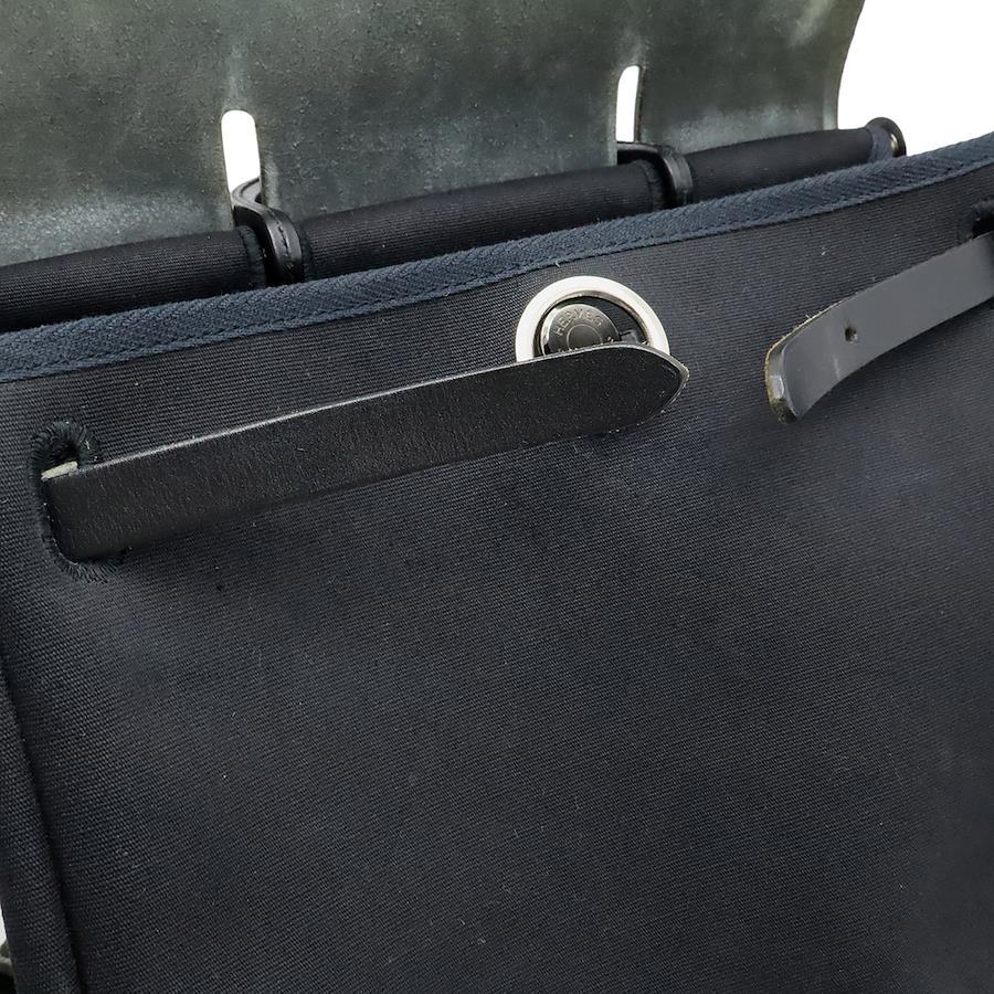 Hermès Airbag Ad PM Backpack/Handbag Black Toile Officier Leather – G Stamp