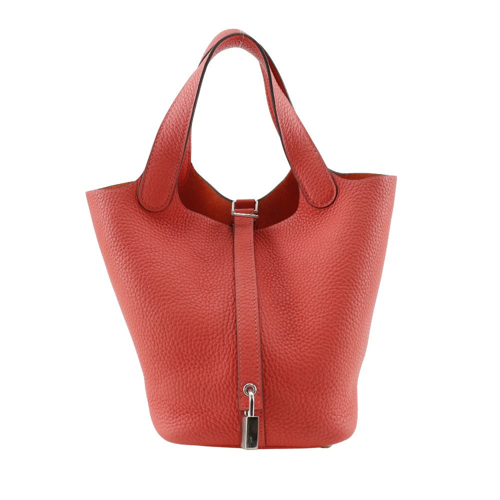 Hermès Picotin Lock 18 PM Rose Texas Taurillon Clemence Leather Handbag – Palladium Hardware – Pre-Owned