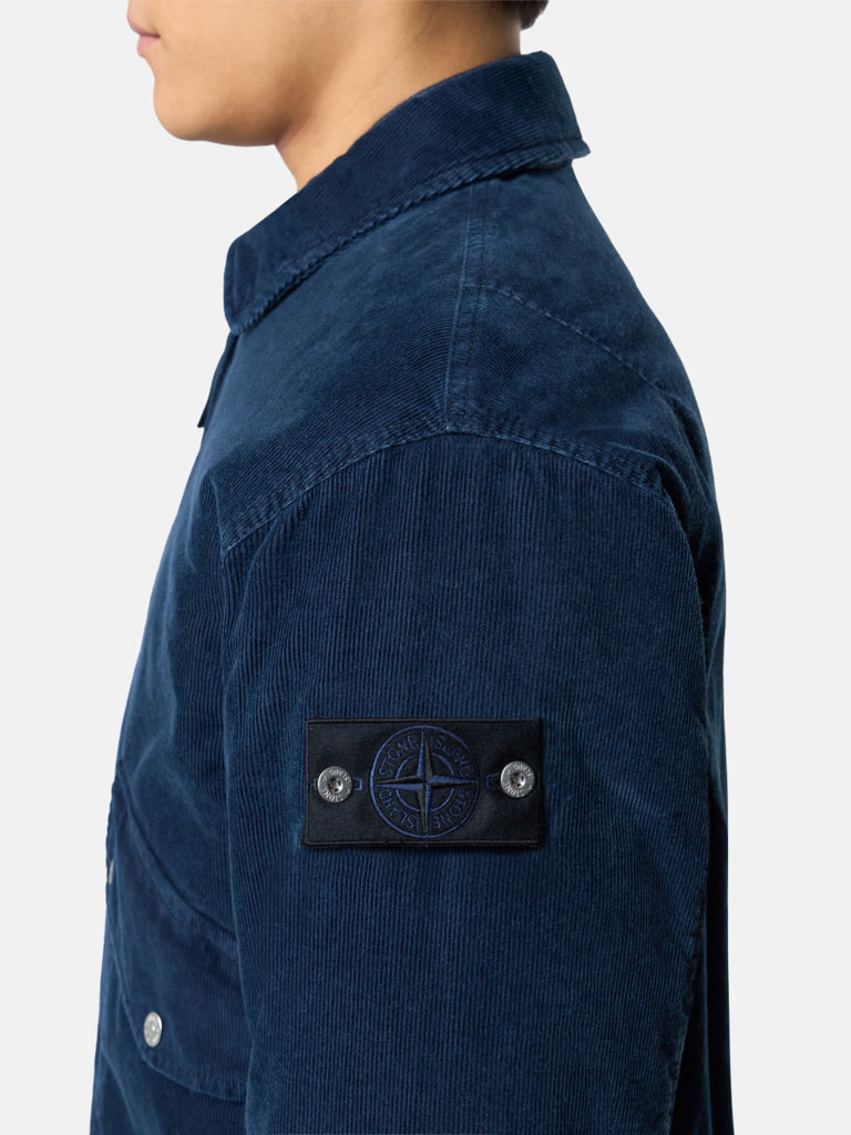 INDIGO MICRO CORDUROY BOMBER JACKET | LIGHT PADDED VELVET JACKET