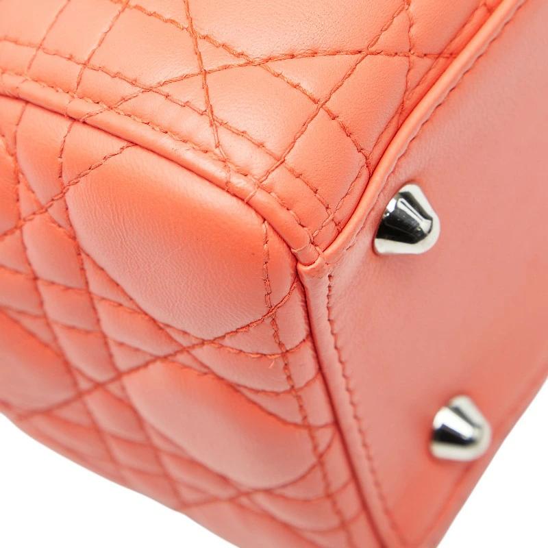Dior Lady Dior Large Orange Leather Shoulder Bag – Pre-Owned