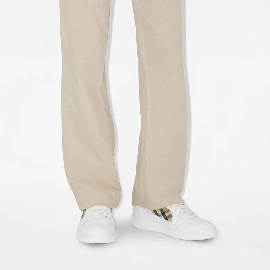 LEATHER AND CHECK TERRACE SNEAKERS