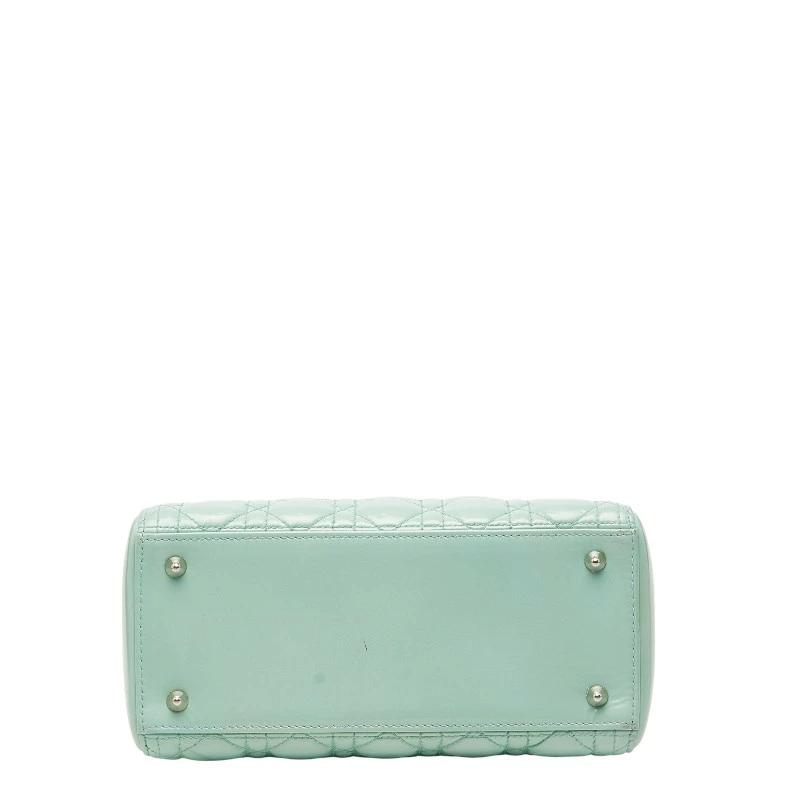 Christian Dior Lady Dior Medium Cannage Handbag in Mint Green Patent Leather – Pre-Owned