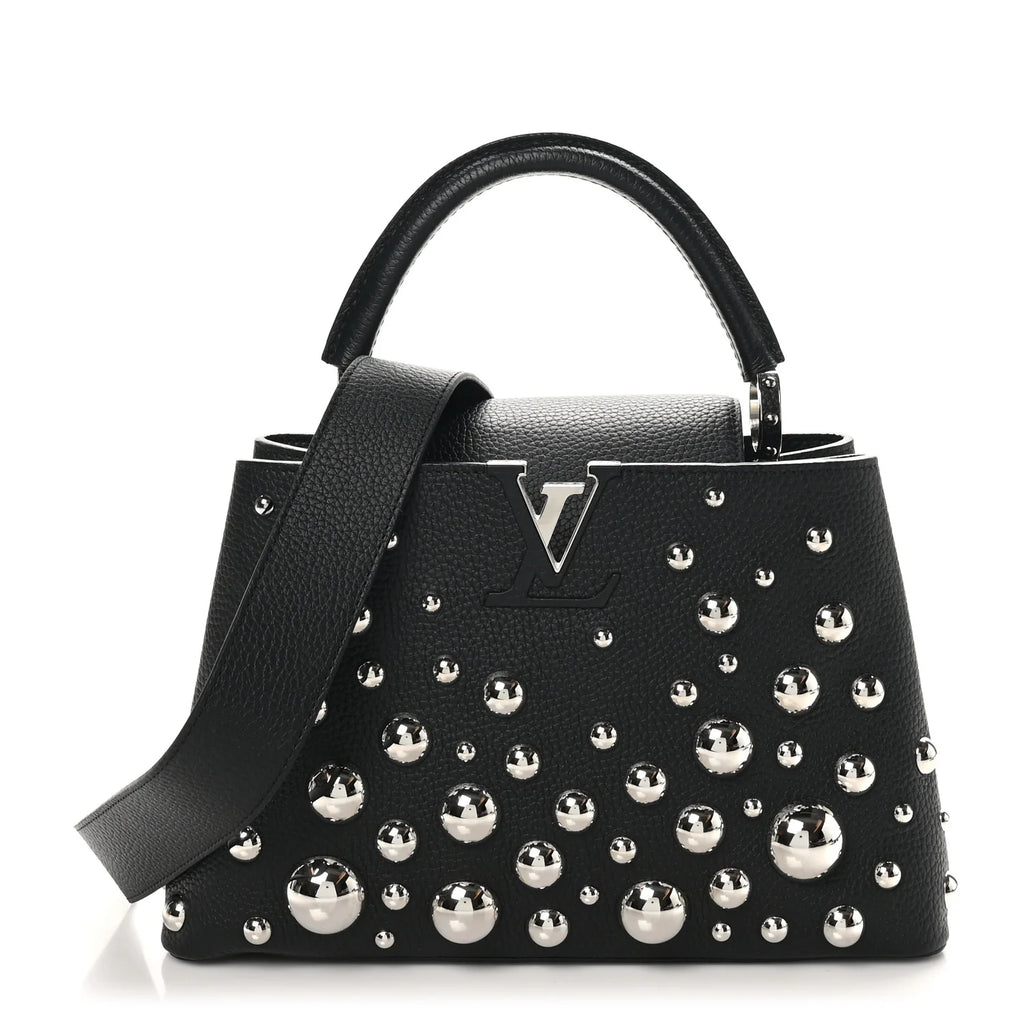 Louis Vuitton — LV X YK Taurillon Brass Metal Dots Capucine MM Black