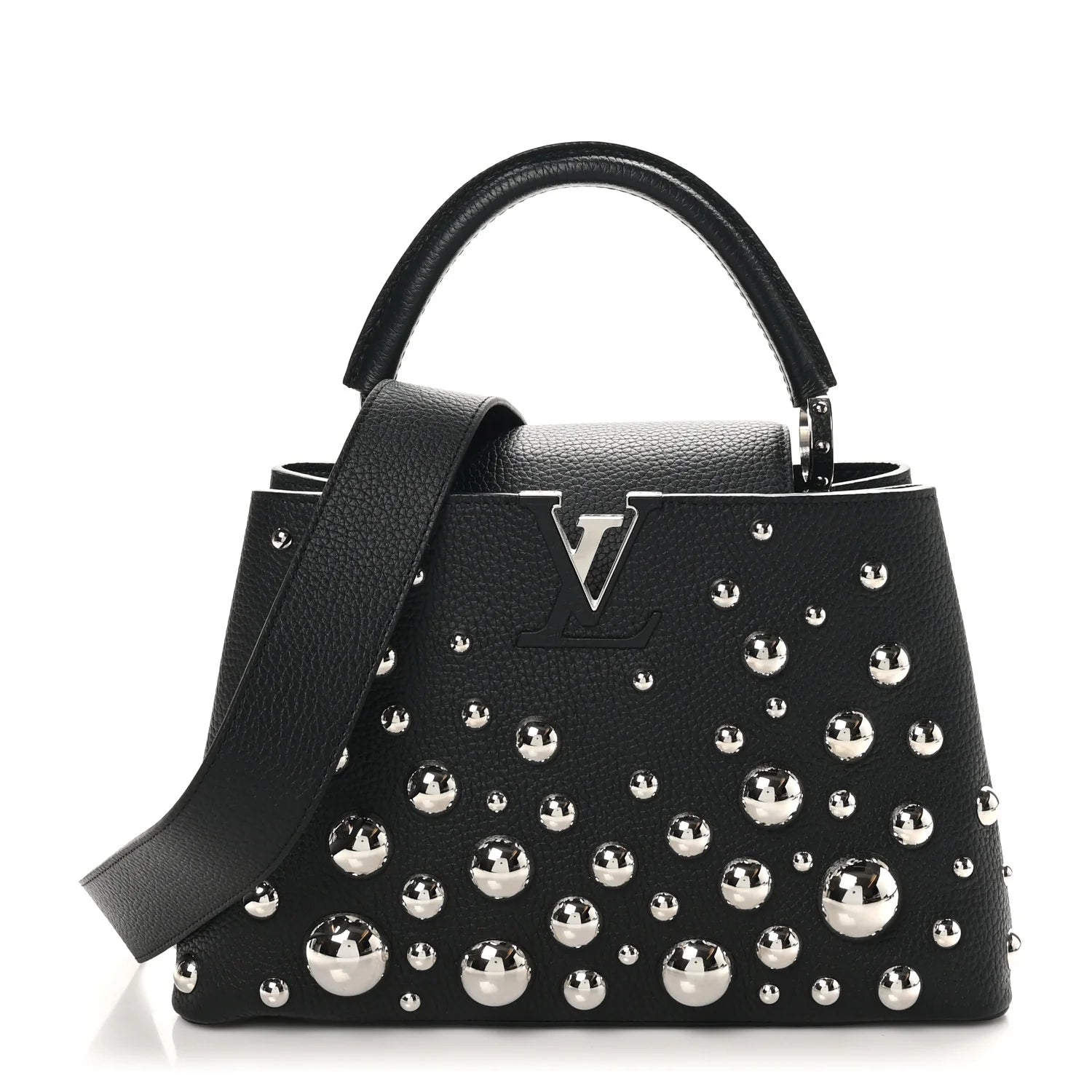 Louis Vuitton — LV X YK Taurillon Brass Metal Dots Capucine MM Black