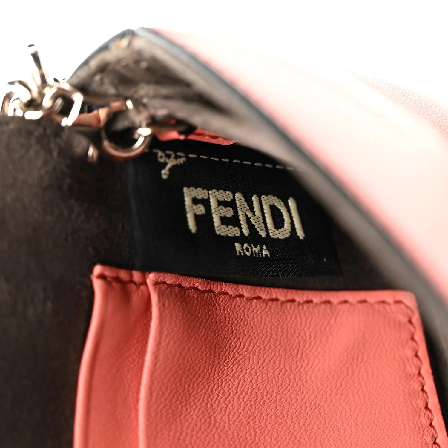 Fendi Baguette - Nappa Rabbit Fox Fur Micro Buggie Baguette Coral