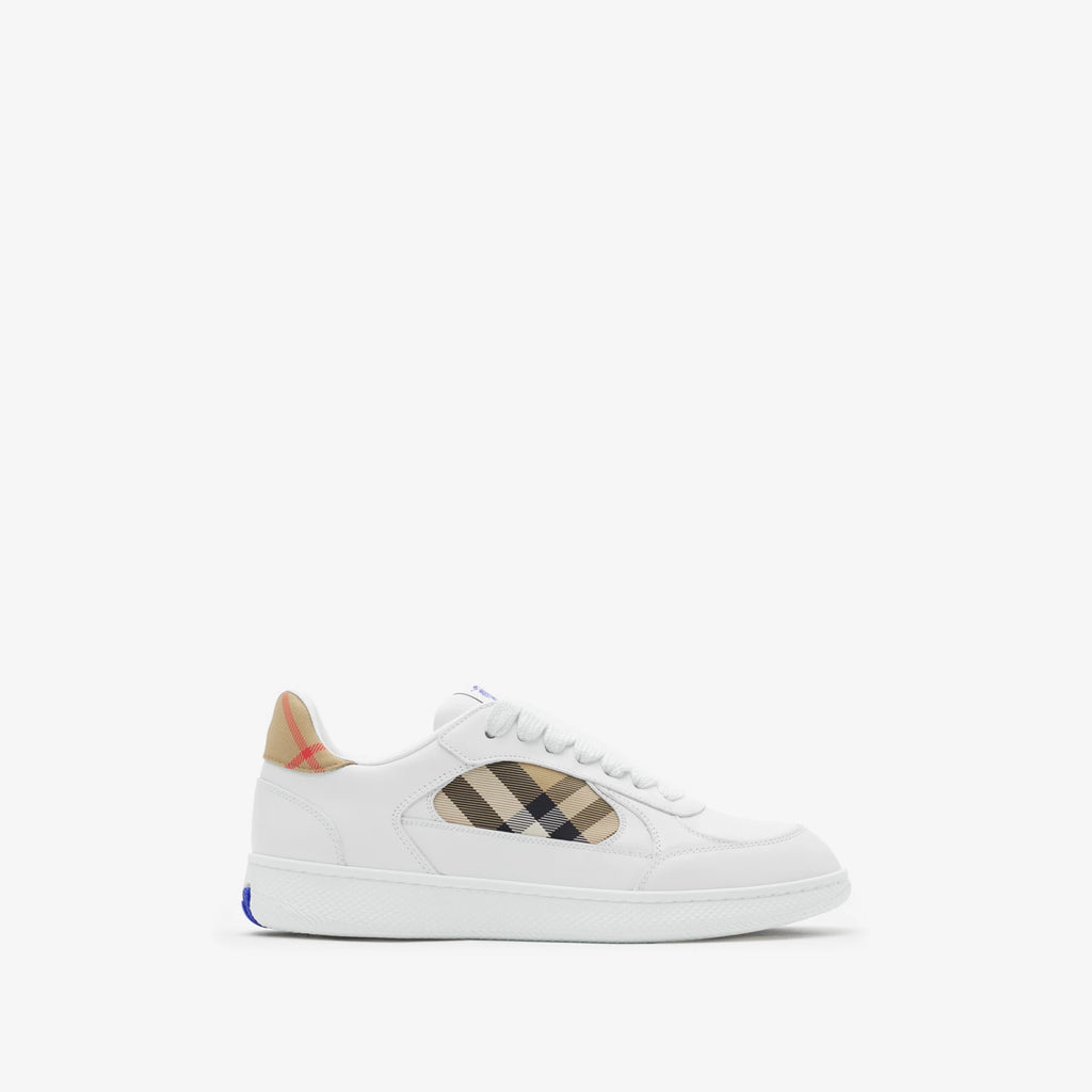 LEATHER AND CHECK TERRACE SNEAKERS