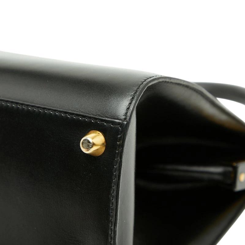 Dior Black Leather Logo Formal Handbag – Pre-Owned