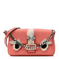 Fendi Baguette - Nappa Rabbit Fox Fur Micro Buggie Baguette Coral