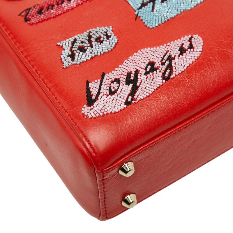 Christian Dior Lady Dior Mini Cannage Handbag in Red Leather – Pre-Owned