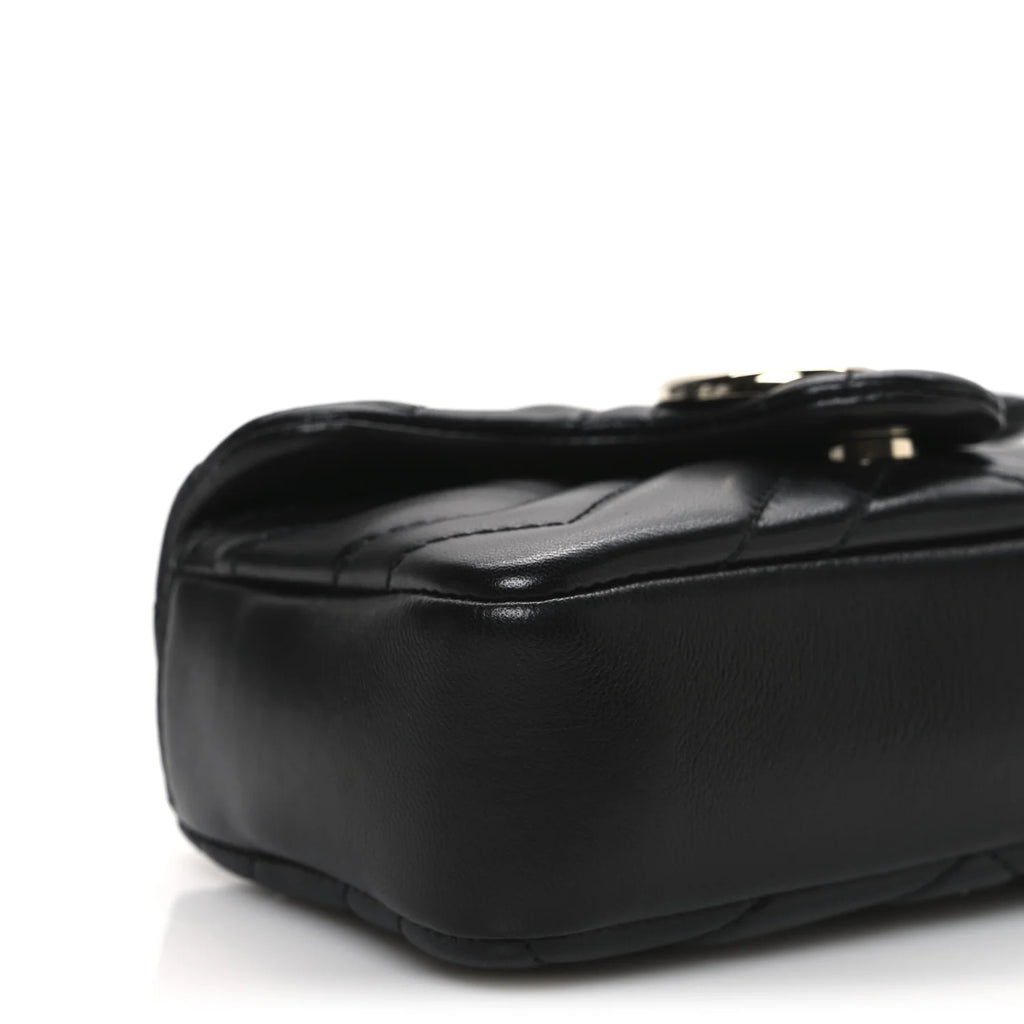 Gucci Lambskin Mini GG Marmont Matelassé – Black