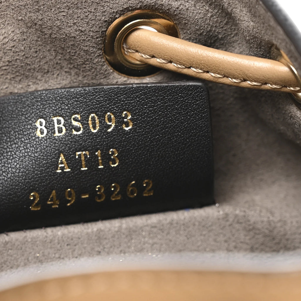 FENDI - Canvas Vitello King  Mini Mon Tresor Bucket Bag Dusty Mauve Cappuccino Multicolo