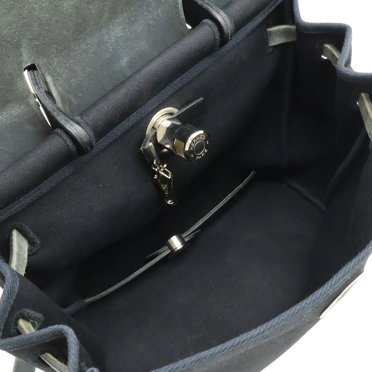 Hermès Airbag Ad PM Backpack/Handbag Black Toile Officier Leather – G Stamp