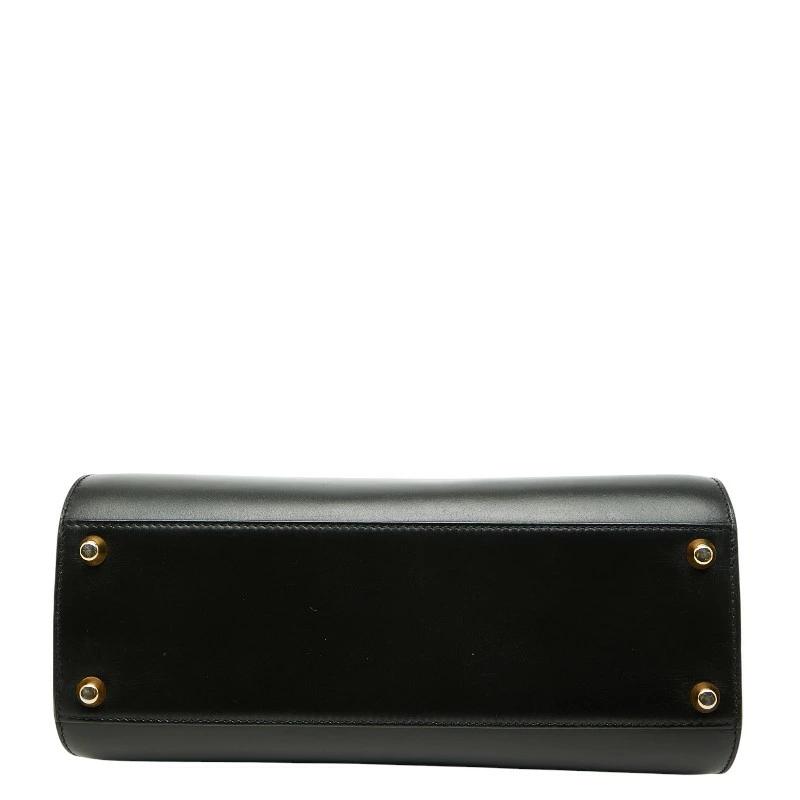 Dior Black Leather Logo Formal Handbag – Pre-Owned