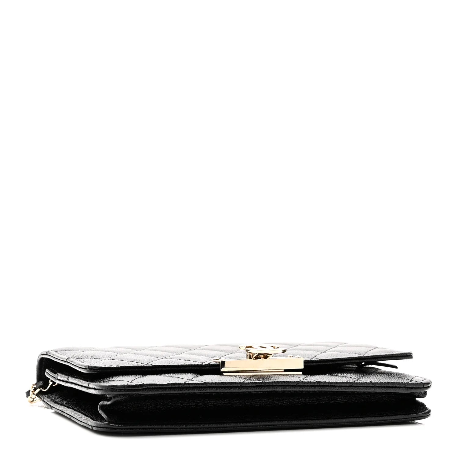 Chanel Golden Class Wallet On Chain WOC Black Caviar Quilted – Gold Hardware – Excellent Condition