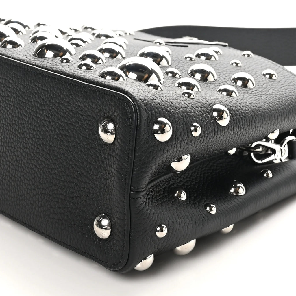 Louis Vuitton — LV X YK Taurillon Brass Metal Dots Capucine MM Black