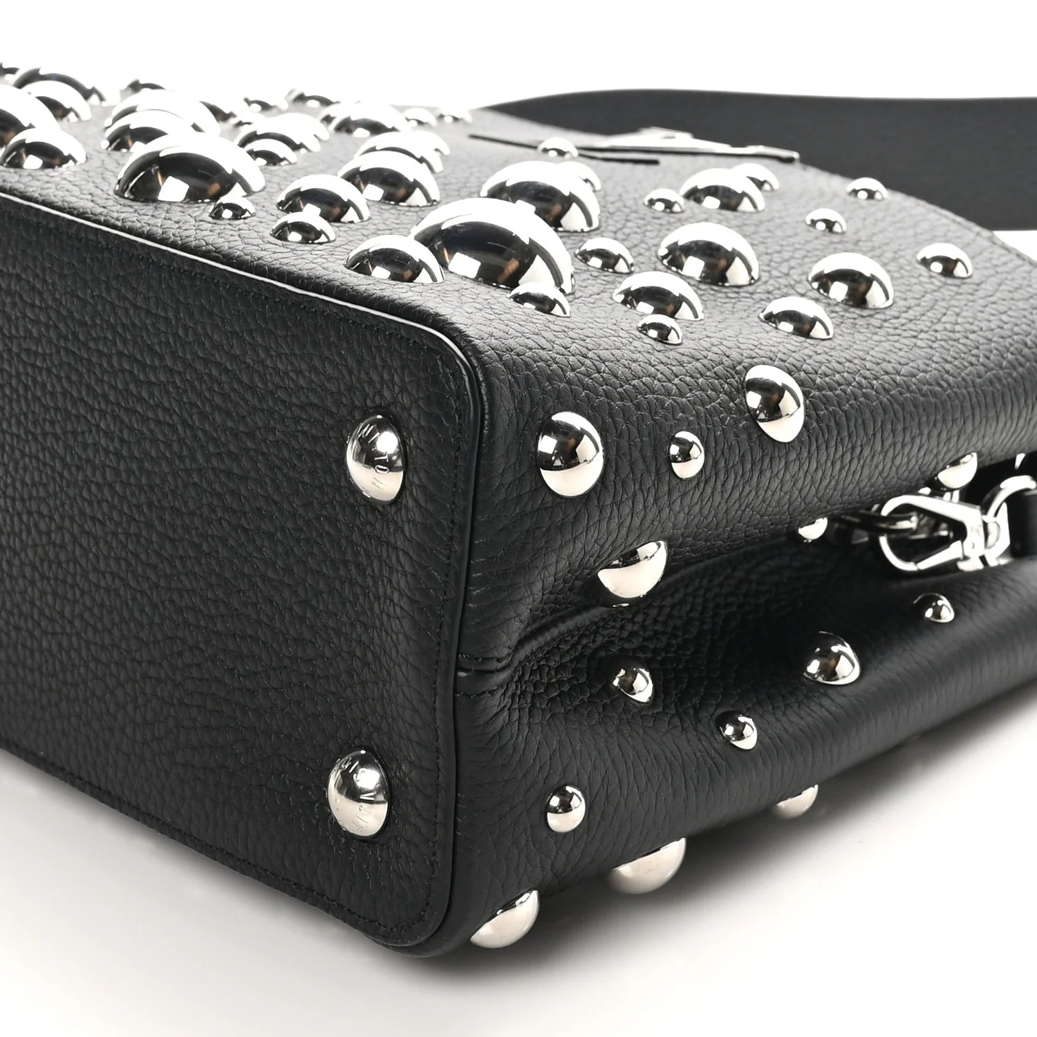 Louis Vuitton — LV X YK Taurillon Brass Metal Dots Capucine MM Black