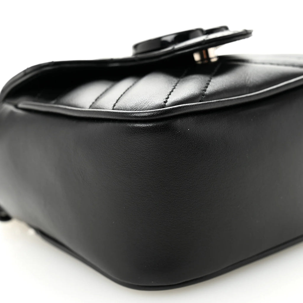 Gucci GG Marmont Matelassé Monochrome Chain Mini Belt Bag - Calfskin